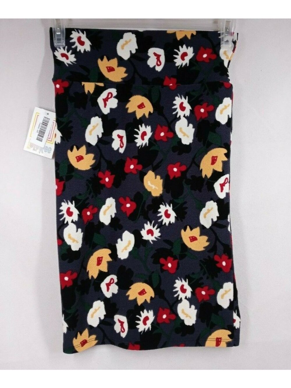 NWT LuLaRoe Cassie Pencil Skirt Black With Multi-Colored Floral Design Size XS